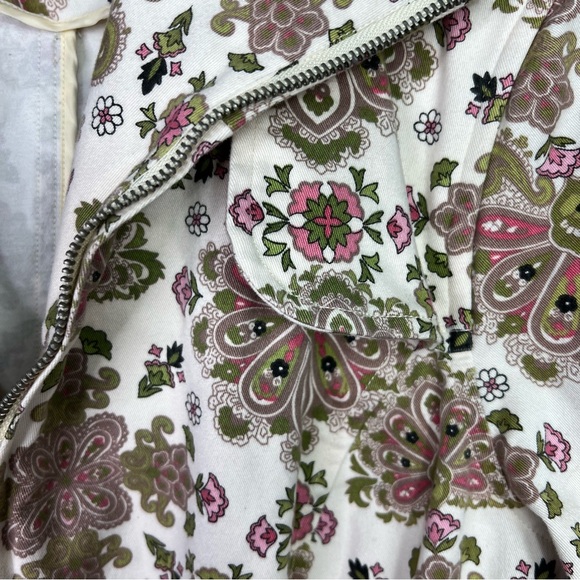NICOLE MILLER Floral Print Boho Peacoat Jacket Size 12 - Picture 3 of 7